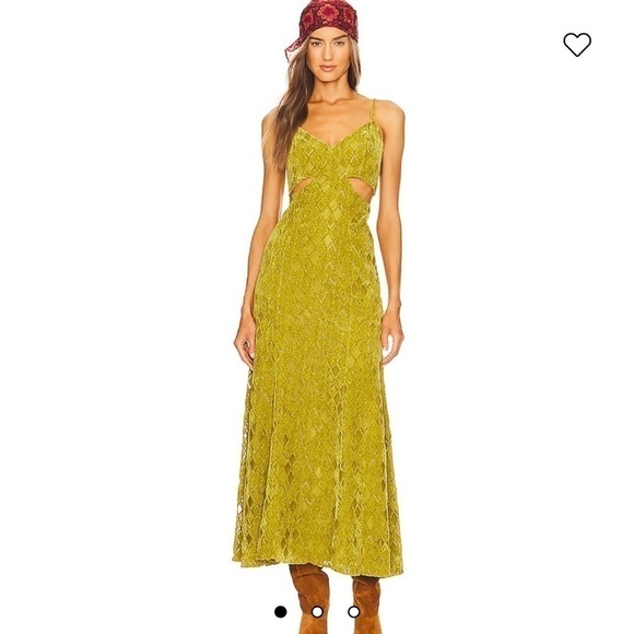 HOUSE OF HARLOW 1960 x REVOLVE Francia Maxi velvet green Dress - Picture 2 of 11